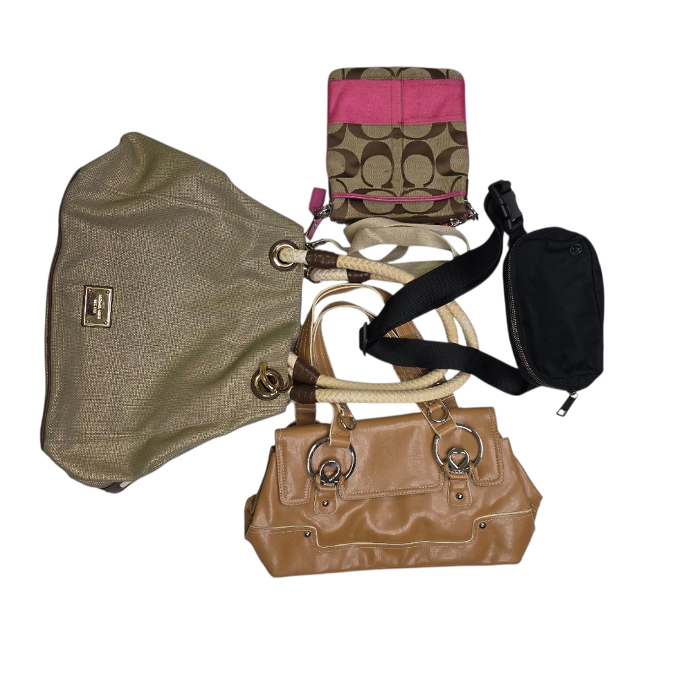 4 Bag Bundle Coach Michael Kors Lululemon Xoxo Purse Crossbody Fanny All Sizes